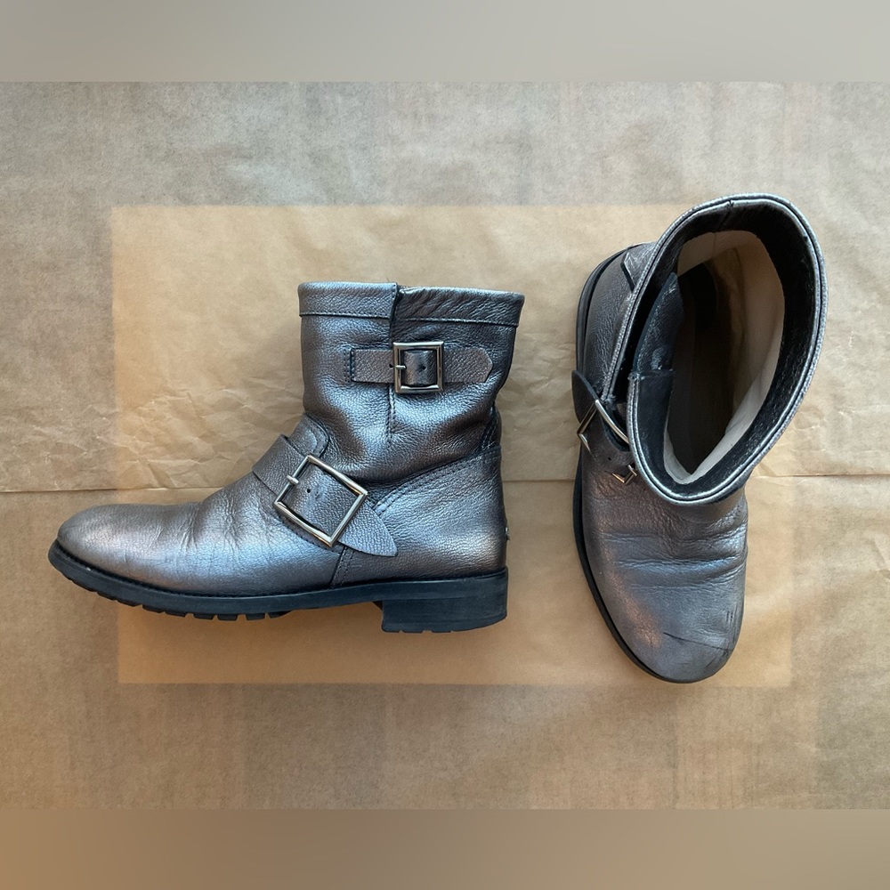 Jimmy Choo Youth Metallic Leather Ankle Boots